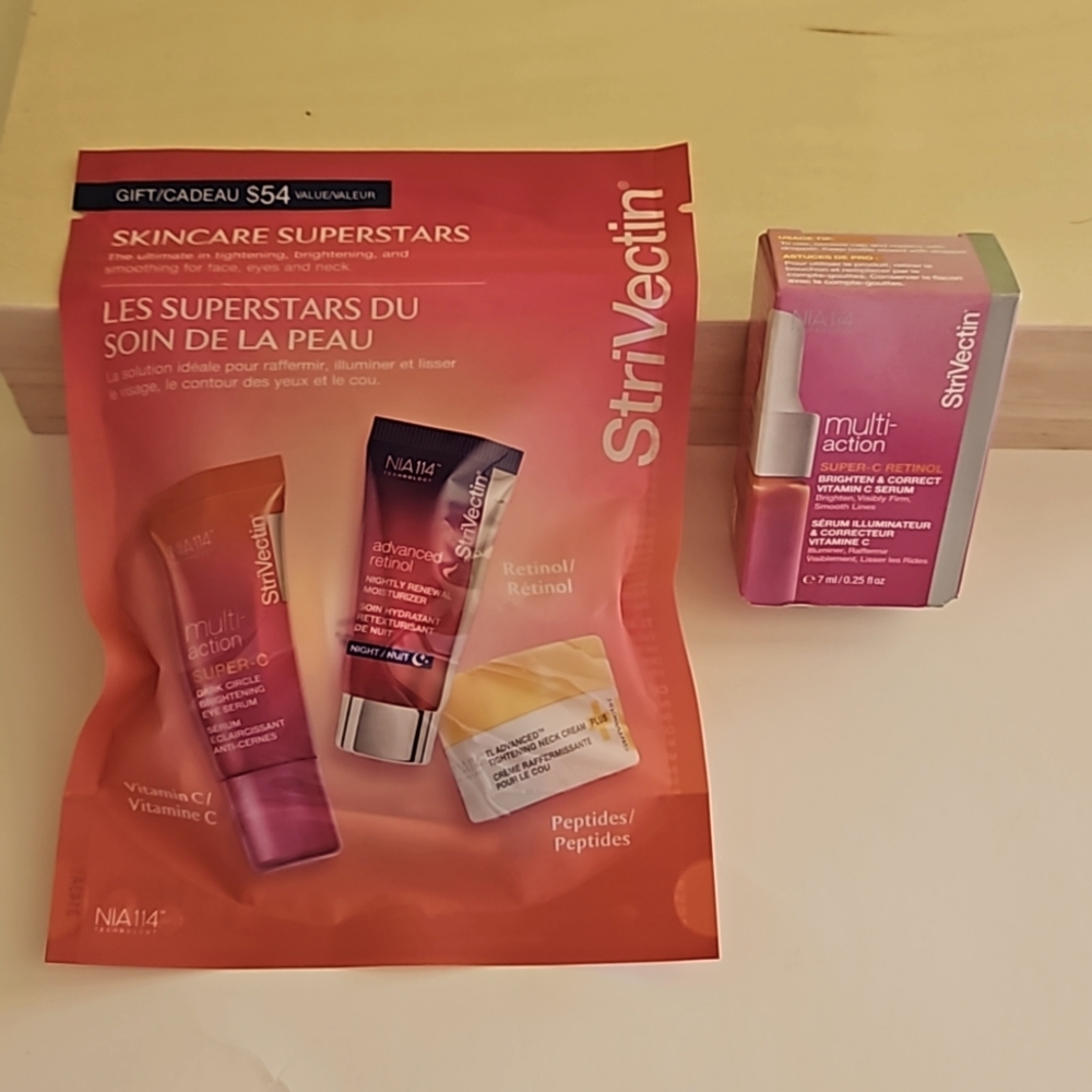 NWT STRIVECTIN Skincare Superstars set Bonus Super C Retinol Vitamin C serum